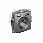Розетка 1гн с З/К+2хUSB с/у сталь механизм 16А AtlasDesign Systeme Electric (1/10) Розетка 1гн с З/К+2хUSB с/у сталь механизм 16А AtlasDesign Systeme Electric (1/10)
