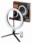 Лампа кольцевая светодиодная 30 см, 16 Вт, 2700-6400 К+RGB, штатив наст., диммер, ПДУ, USB, TDM Лампа кольцевая светодиодная 30 см, 16 Вт, 2700-6400 К+RGB, штатив наст., диммер, ПДУ, USB, TDM