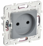 Розетка 1гн без З/К шторки с/у серый механизм 10А SK-R01Gr SKANDY IEK (1/10/100)