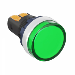 Лампа индикаторная в сборе 1 источник света зеленая круглая линза, плоская 220В AC/DC d22.2мм СВЕТОДИОД. (LED) IP68 DKC Mitra