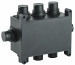 Коробка разветвительная с/у черный монолит 8-ми рожковая 118х76х60 IP44 IEK (1/60)