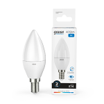Лампа светодиод 6Вт свеча Е14 6500К 470Лм матовая Gauss Elementary (1/10/100)