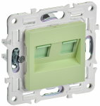 Розетка 2гн комп+комп RJ45+RJ45 с/у мятный кат.6 механизм SK-K04M SKANDY IEK (1/10/100)