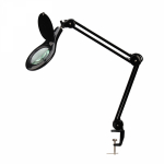 Лупа на струбцине круглая настольная 5Х с подсветкой 90 LED, черная  REXANT (1/1)