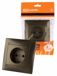 Розетка 1гн с З/К с/у бронза 16А Лама TDM