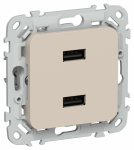 FLITE Роз. USB AA 2,1А РЮ-2-ФлЛ льн. IEK