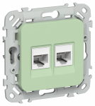 FLITE Роз 2я RJ45/RJ11 кат.5Е/3 UTP РКТ5е/3-2-0-ФлФ фис. IEK