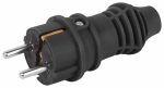 Вилка ЭРА VX13-B-IP44 каучуковая c заземлением 16А IP44 прямая черная