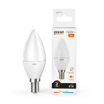 Лампа светодиод 6Вт свеча Е14 3000К 420Лм матовая Gauss Elementary (1/10/100)