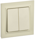 Выключатель 2кл с/у крем в сборе ВСР10-2-0-БрКр BRITE IEK (10/100)