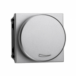 Диммер механизм с накладкой 10-250ВА с/у, поворотный, Uн=230В серебро с подсветкой, с доп.входом управл. ABB Zenit