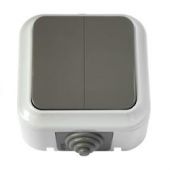 Выключатель 2кл о/у серый IP54 Пралеска Беларусь (1/60) Выключатель 2кл о/у серый IP54 Пралеска Беларусь (1/60)