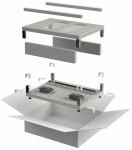 Комплект основание и крыша 600х600мм шкафа 18-47U cерый LINEA E ITK (1)