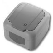 Розетка 1гн с З/К с крыш. о/у серый 16А IP54 Palmiye Viko  (1/10/100)