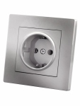 Розетка 2П+З 16А 250В серебр. металлик "Сенеж" TDM Розетка 2П+З 16А 250В серебр. металлик "Сенеж" TDM