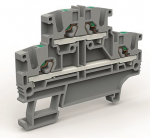 Зажим клеммный проходной 71.6мм размер ячейки 5.2мм на DIN-рейку 2 уровня сечение провода 2.5мм² 24А термопласт DKC (ДКС) Зажим клеммный проходной 71.6мм размер ячейки 5.2мм на DIN-рейку 2 уровня сечение провода 2.5мм² 24А термопласт DKC (ДКС)