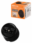 Розетка 2гн комп+ТФ RJ45+RJ11 с/у черный в сборе кат.5е Болонь TDM Розетка 2гн комп+ТФ RJ45+RJ11 с/у черный в сборе кат.5е Болонь TDM