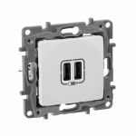 Розетка 2гн USB+USB с/у белый механизм Etika Legrand Розетка 2гн USB+USB с/у белый механизм Etika Legrand