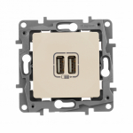 Розетка 2гн USB+USB с/у крем механизм 2400мА Etika Legrand (1) Розетка 2гн USB+USB с/у крем механизм 2400мА Etika Legrand (1)