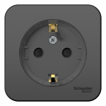 Розетка 1гн с З/К шторки о/у антрацит 16А IP20 Blanca Schneider Electric