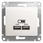 Розетка 2гн USB typeА+ typeС с/у перламутр механизм 5В/2,4А 2х5В/1,2А Glossa Systeme Electric(1) Розетка 2гн USB typeА+ typeС с/у перламутр механизм 5В/2,4А 2х5В/1,2А Glossa Systeme Electric(1)