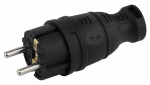 Вилка прямая с З/К черная каучук 16A IP44 V8-B-IP44 ЭРА (1/30/300/1800)