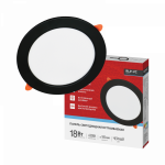 Панель светодиодная встраиваемая круглая RLP-VC 1865BL 18Вт 230В 6500К 1440Лм 185мм черная IP40 IN HOME