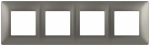Рамка для розеток и выключателей ЭРА Elegance 14-5004-16 на 4 поста, титан Рамка для розеток и выключателей ЭРА Elegance 14-5004-16 на 4 поста, титан