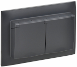 Розетка 2гн с З/К с крыш. с/у титан в сборе 16А IP44 SK-R12T SKANDY IEK (1/10/100)