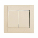 Выключатель 2кл с/у крем IP20 Defne Makel (1/12/120)