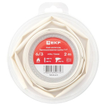 Термоусаживаемая трубка ТУТ нг 6/3 белая ролик 2 м EKF Термоусаживаемая трубка ТУТ нг 6/3 белая ролик 2 м EKF