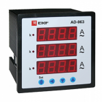 Амперметр AD-963 цифровой на панель (96х96) трехфазный EKF PROxima (1/36) Амперметр AD-963 цифровой на панель (96х96) трехфазный EKF PROxima (1/36)