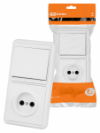 Блок комбинированный БКВР 1-но кл. выкл + розетка TDM
