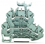 Зажим клеммный проходной 70мм размер ячейки 5.2мм на DIN-рейку 2 уровня сечение провода 4мм² 24А 500В термопласт Wago