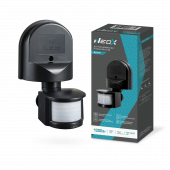 Датчик движения 008 черный 1200Вт 180гр 12м накладной IP44 NEOX (1/50)