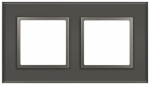 Рамка для розеток и выключателей ЭРА Elegance 14-5102-16 на 2 поста, стекло, титан Рамка для розеток и выключателей ЭРА Elegance 14-5102-16 на 2 поста, стекло, титан