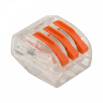 Клемма на 3 пров. 222-413 (0,5-4мм) с рычажком без пасты прозрачные Rexant (50/50/4000)