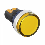 Лампа индикаторная в сборе 1 источник света желтая круглая линза, плоская 220В AC/DC d22.2мм СВЕТОДИОД. (LED) IP68 DKC Mitra