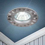 Встраиваемый светильник алюминиевый ЭРА  KL33 AL/SL/1 MR16 12V 50W серебро