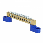 Шина N ноль 2 угловых изолятора ШНИ 8х12 10-отверстий латунь EKF PROxima Шина N ноль 2 угловых изолятора ШНИ 8х12 10-отверстий латунь EKF PROxima