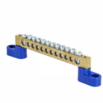 Шина N ноль 2 угловых изолятора ШНИ 8х12 12-отверстий латунь EKF PROxima Шина N ноль 2 угловых изолятора ШНИ 8х12 12-отверстий латунь EKF PROxima