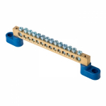 Шина N ноль 2 угловых изолятора ШНИ 8х12 14-отверстий латунь EKF PROxima Шина N ноль 2 угловых изолятора ШНИ 8х12 14-отверстий латунь EKF PROxima