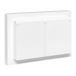Розетка 2гн IP44, с З/К со шторками, с рамкой, с крышками, белый Эпика EKF