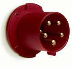 Вилка силовая для монтажа на поверхность 5P 400 в (50+60 гц) красная 6ч прямая пластик IP44 ABB CEWE промразъемы