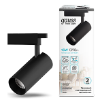 Светильник трековый цилиндр 16Вт 1390Лм 4000K 180-240В IP20 65*210мм черный угол 24º LED Gauss 1/40 Светильник трековый цилиндр 16Вт 1390Лм 4000K 180-240В IP20 65*210мм черный угол 24º LED Gauss 1/40