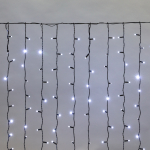 Гирлянда "Светодиодный Дождь" 2х1,5м, постоянное свечение, темно-зеленый провод, 220В, диоды БЕЛЫЕ