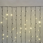 Гирлянда "Светодиодный Дождь" 2х1,5м, постоянное свечение, темно-зеленый провод, 220В, диоды ТЁПЛО-БЕЛЫЕ