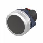 Кнопка плоская без фиксации, черная, алюминий