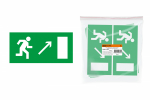 Знак "Направление к эвакуационному выходу направо вверх" 200х100мм TDM Знак "Направление к эвакуационному выходу направо вверх" 200х100мм TDM