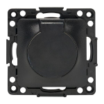 Розетка 1гн с З/К с крыш. шторки с/у черный механизм автомат.клеммы 16А IP44 Стокгольм EKF PROxima